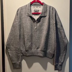 Madewell cropped polo sweatshirt